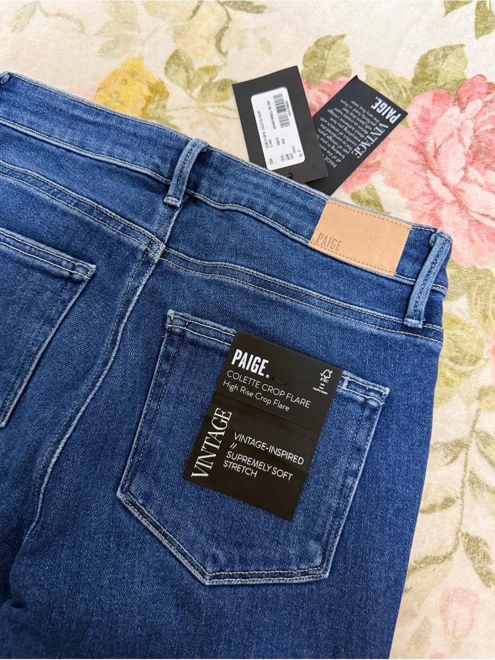 PAIGE NWT Vintage Inspired High Rise Flare Raw Hem Jeans
